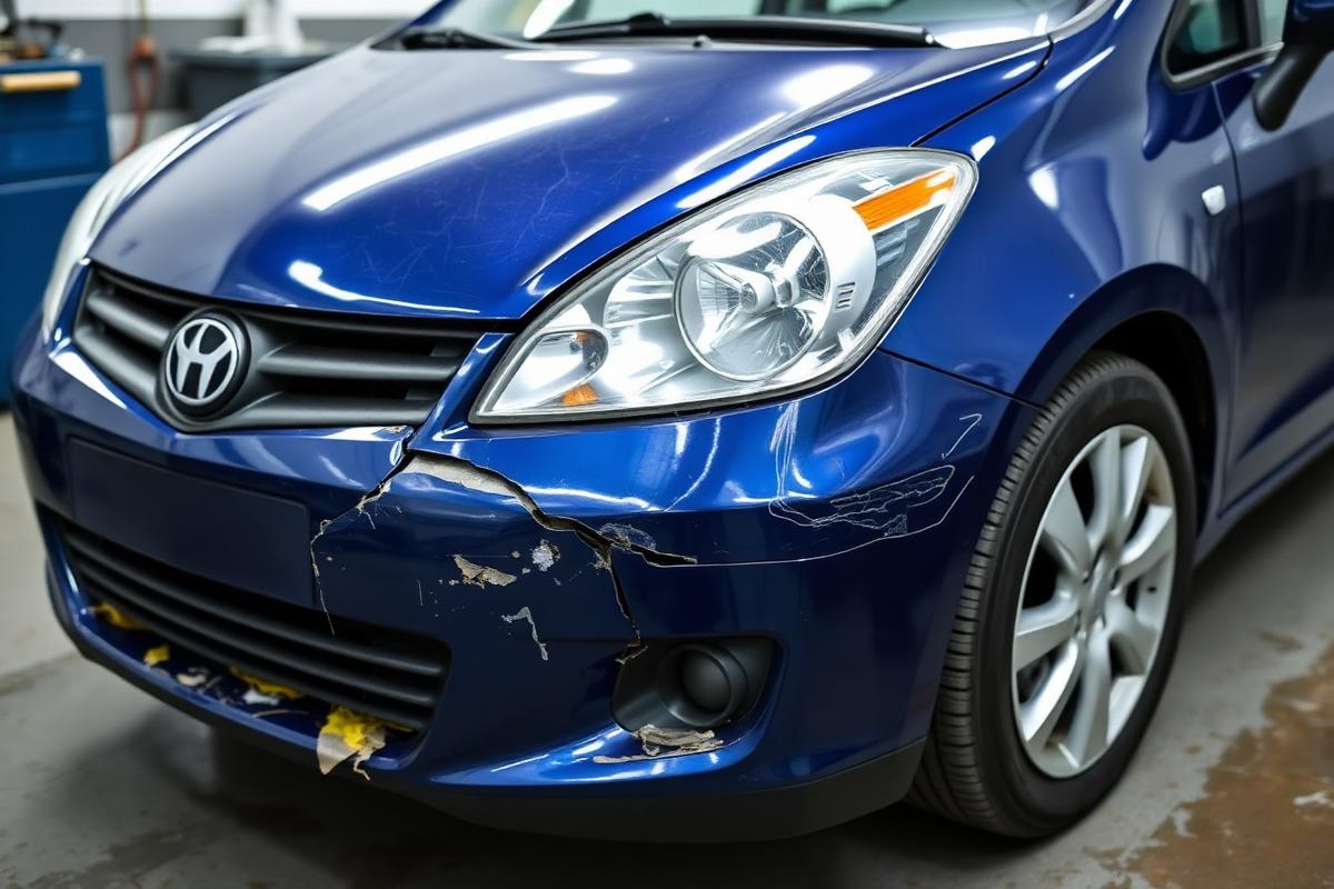 Collision repair comparison — before
