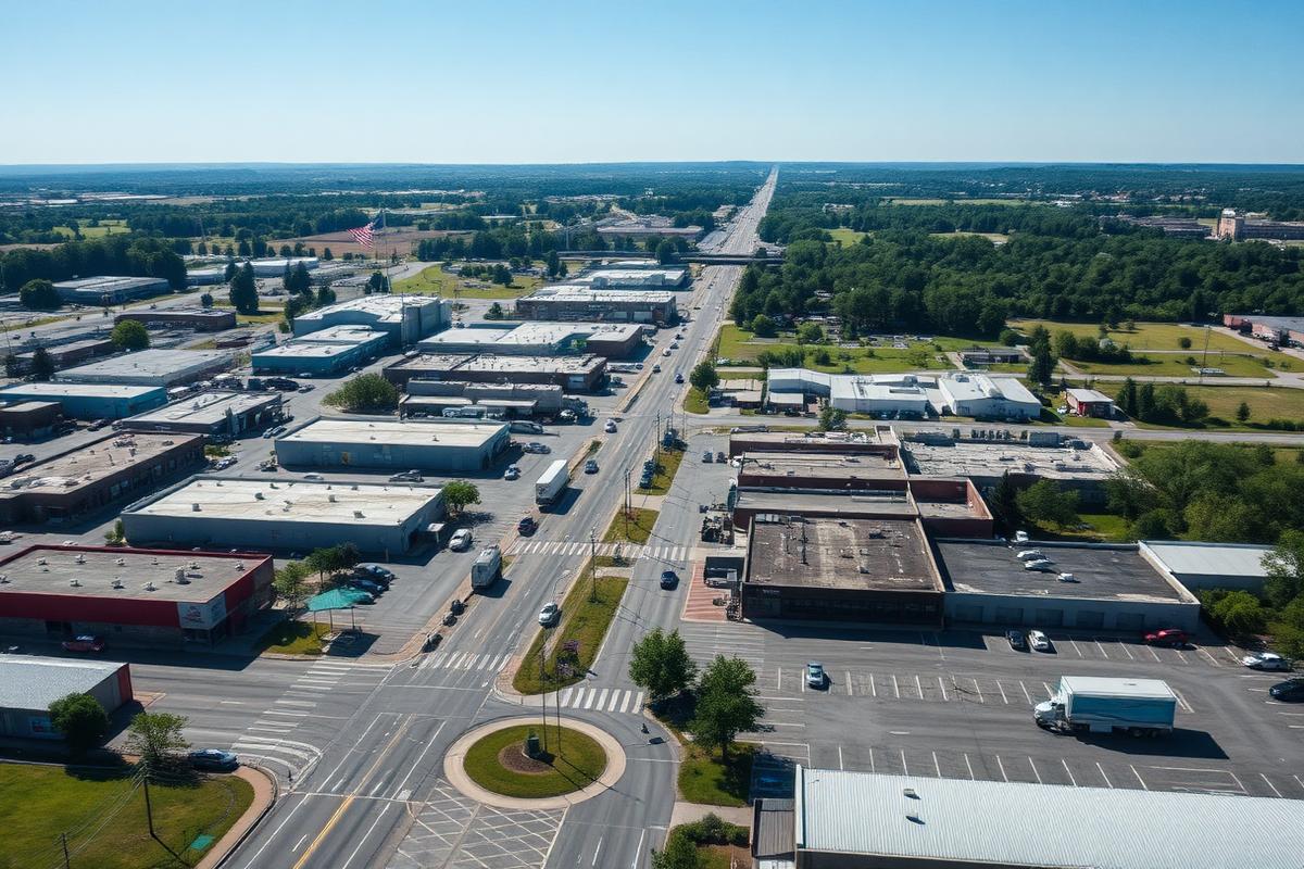 Aerial view of the area around 1200 Industrial Avenue, Suite B, Chicago, IL 60607